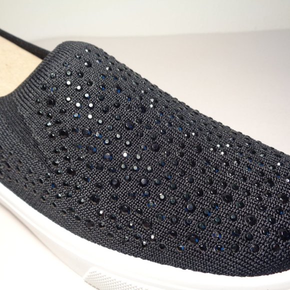 Skechers Size 7 M POPPY Black Woven New Sneakers - Picture 13 of 13